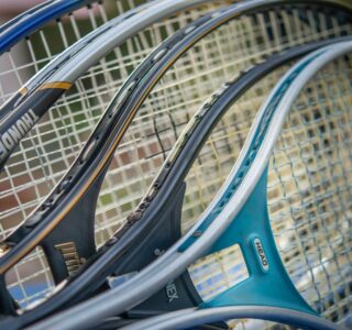 tennis-rackets a group of tennis rackets