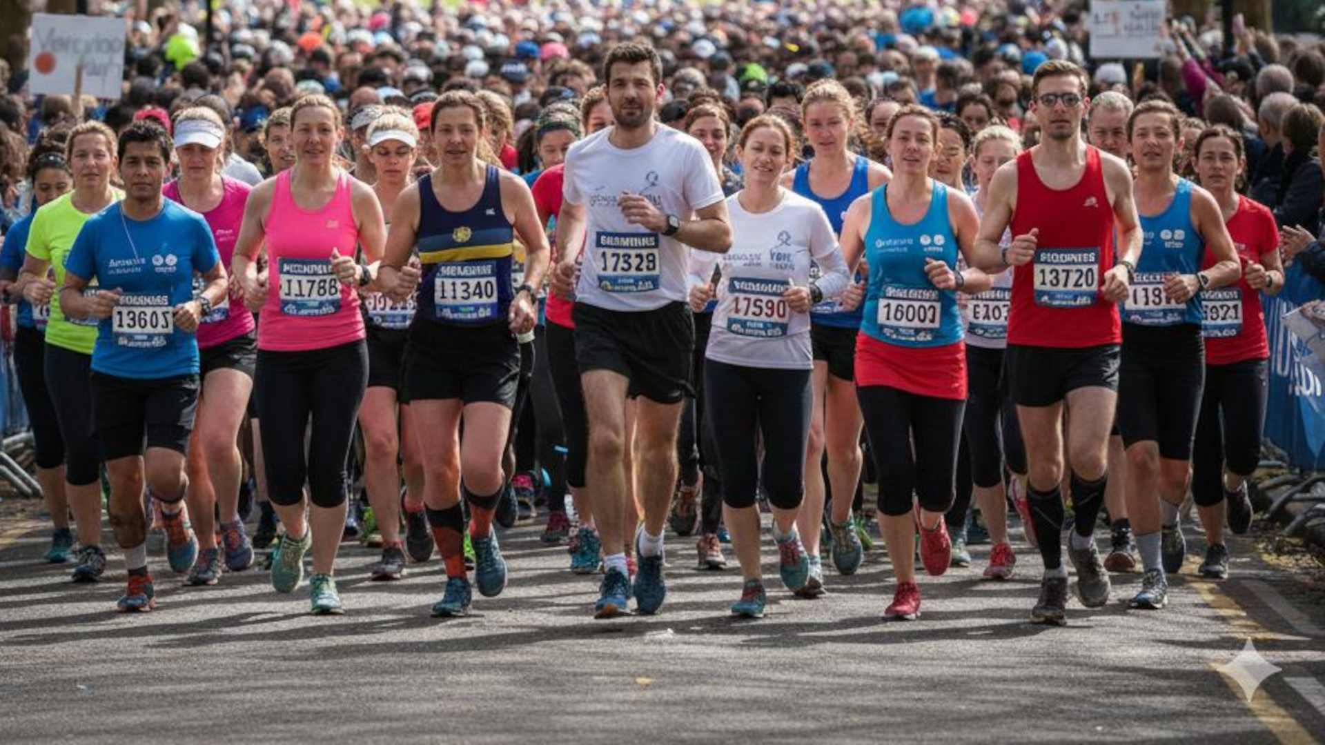 AI generated image to illustrate a crowd of runners in a marathon